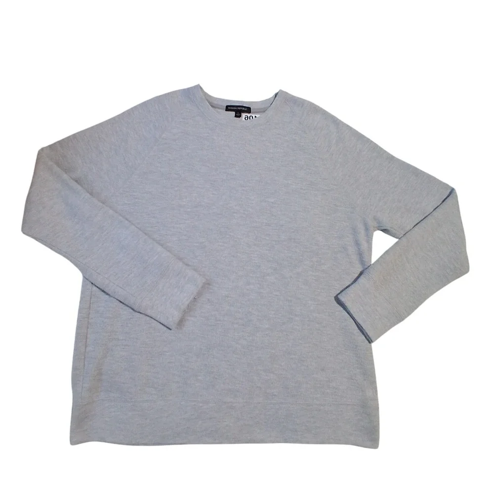 Banana Republic Waffle Knit Mens size Large Long Sleeve Grunge Preppy Casual Tee